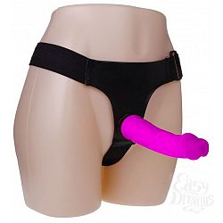 Фиолетовый фаллос на регулируемых трусиках - 18,8 см.  Фиолетовый фаллос на регулируемых трусиках - 18,8 см.