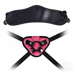 Розовый пояс Харнесс для фиксации насадок при помощи колец  Розовый пояс Харнесс для фиксации насадок при помощи колец