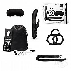  Beaded Rabbit Bondage Gift Set for Couples - Black