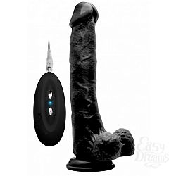 Чёрный вибратор-реалистик Vibrating Realistic Cock 10 With Scrotum - 27 см. Чёрный вибратор-реалистик Vibrating Realistic Cock 10 With Scrotum - 27 см.