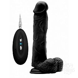 Чёрный вибратор-реалистик Vibrating Realistic Cock 9 With Scrotum - 23,5 см. Чёрный вибратор-реалистик Vibrating Realistic Cock 9 With Scrotum - 23,5 см.