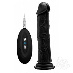 Чёрный вибратор-реалистик Vibrating Realistic Cock 9 - 23,5 см. Чёрный вибратор-реалистик Vibrating Realistic Cock 9 - 23,5 см.