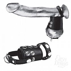       Cock Ring With 2  Ball Stretcher And Optional Weight Ring