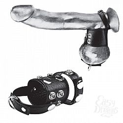       Cock Ring With 1.5  Ball Stretcher And Optional Weight Ring