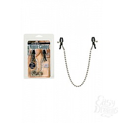 Зажимы на соски Nipple Clamps Silver Beaded с цепью металлические Зажимы на соски Nipple Clamps Silver Beaded с цепью металлические
