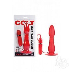 Анальная пробка с хребтом COLT EASY FLEX GLIDER на присоске с вибрацией красная Анальная пробка с хребтом COLT EASY FLEX GLIDER на присоске с вибрацией красная