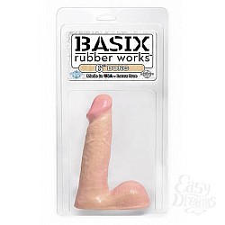 Фаллоимитатор телесный BASIX 6 с мошонкой  Фаллоимитатор телесный BASIX 6 с мошонкой