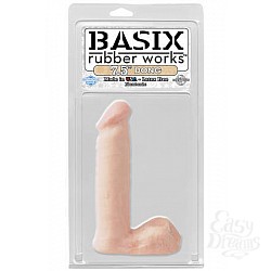 Фаллоимитатор телесный BASIX 7,5 с мошонкой  Фаллоимитатор телесный BASIX 7,5 с мошонкой