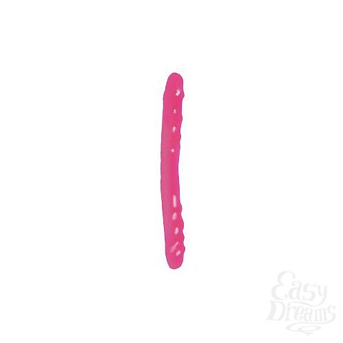 Фотография 1:  Розовый двойной фаллоимитатор BASIX - 38,5 см. Фотография 1:  Розовый двойной фаллоимитатор BASIX - 38,5 см.