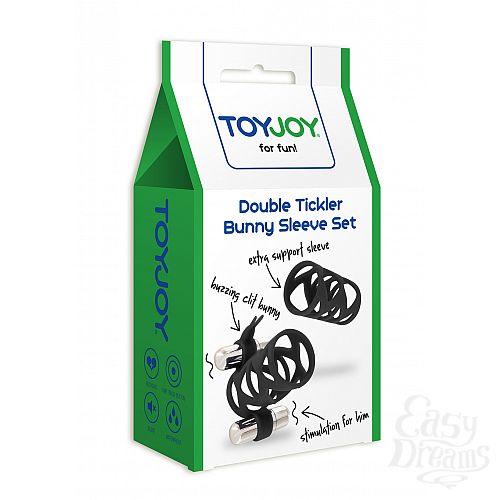  2   DOUBLE TICKLER SLEEVE SET BLACK 10250TJ