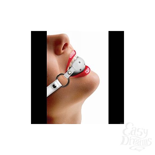 Фотография 1:  Белый кляп Gag Ball с шаром Фотография 1:  Белый кляп Gag Ball с шаром