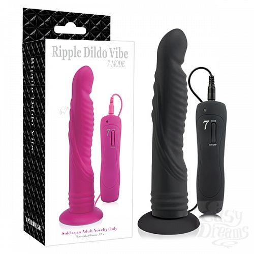  1:     6.7 inch 7 Mode Ripple Dildo Black 10484016