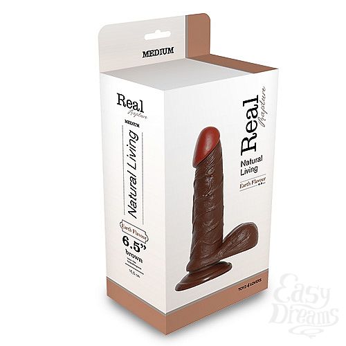 ���������� 2  ������������� REALISTIC DILDO REAL RAPTURE BROWN 6.5   T4L-00700690