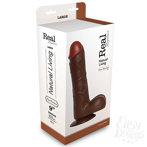 ���������� 2  ������������� REALISTIC DILDO REAL RAPTURE BROWN 9 T4L-00700695