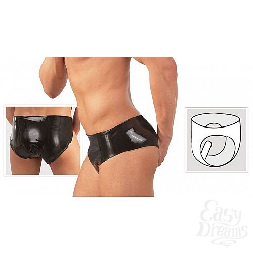 Фотография 2:  Латексные мужские трусы с анальной пробкой Фотография 2  Латексные мужские трусы с анальной пробкой
