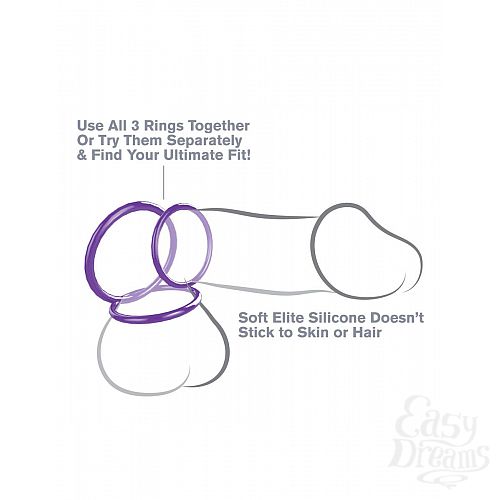 2       Silicone 3-Ring Stamina Set
