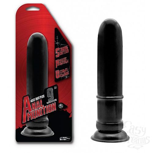 Фотография 1:  Чёрный гладкий анальный фаллоимитатор - 22,8 см. Фотография 1:  Чёрный гладкий анальный фаллоимитатор - 22,8 см.