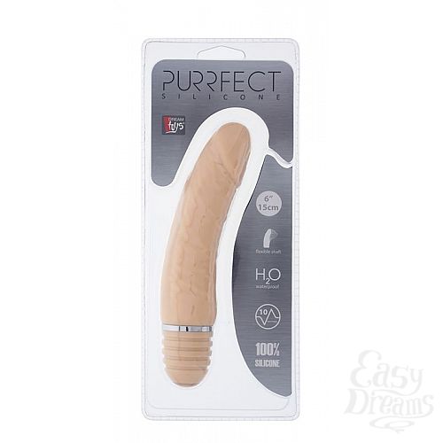  2     PURRFECT SILICONE VIBRATOR 6INCH FLESH - 15 .