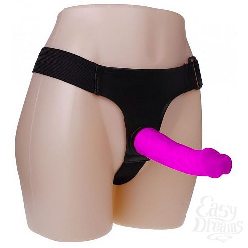 Фотография 1:  Фиолетовый фаллос на регулируемых трусиках - 18,8 см. Фотография 1:  Фиолетовый фаллос на регулируемых трусиках - 18,8 см.