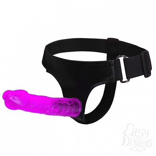 Фотография 2:  Фиолетовый фаллос на регулируемых трусиках - 18,8 см. Фотография 2  Фиолетовый фаллос на регулируемых трусиках - 18,8 см.