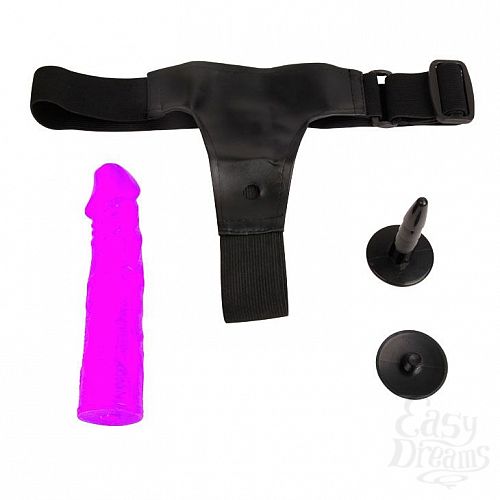 Фотография 3:  Фиолетовый фаллос на регулируемых трусиках - 18,8 см. Фотография 3  Фиолетовый фаллос на регулируемых трусиках - 18,8 см.