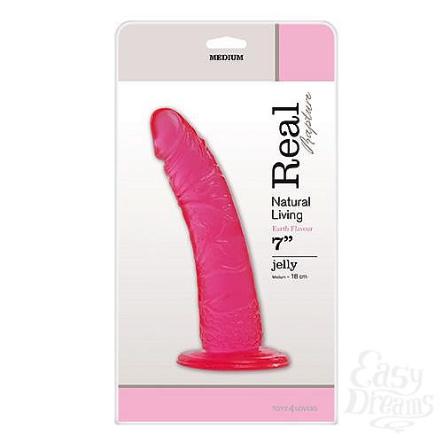  2    JELLY DILDO REAL RAPTURE PINK 7 - 18 .