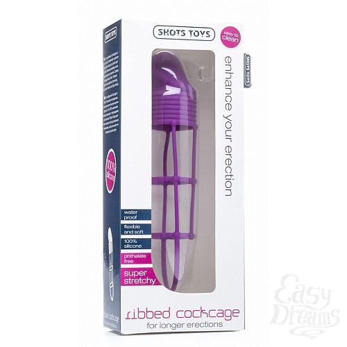 ���������� 2  ���������� ������� �� ����� Ribbed Cockcage Purple 