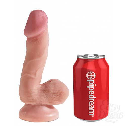  2   King Cock + Dual Density 6.5 Cock with Balls - Flesh  