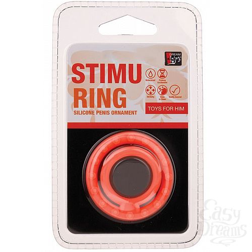 ���������� 2  ��������� ������� ����������� ������ NEON DOUBLE STIMU RING 45MM ORANGE