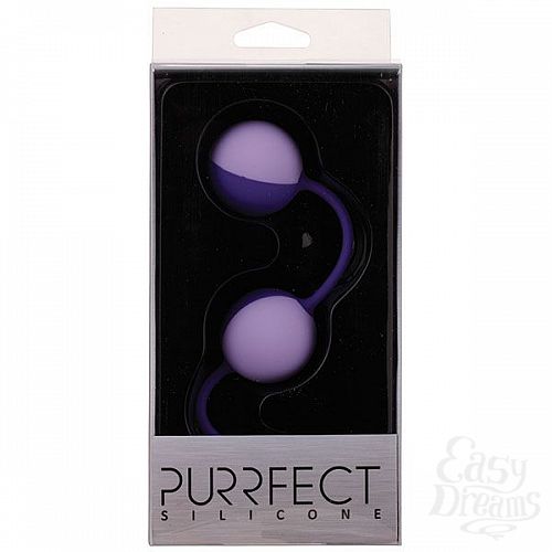 2     PURRFECT SILICONE DUO TONE BALLS PURPLE