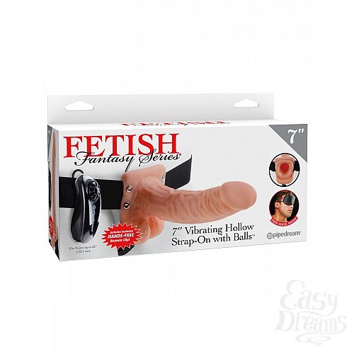  5     Vibrating Hollow Strap-On with Balls - 18,9 .