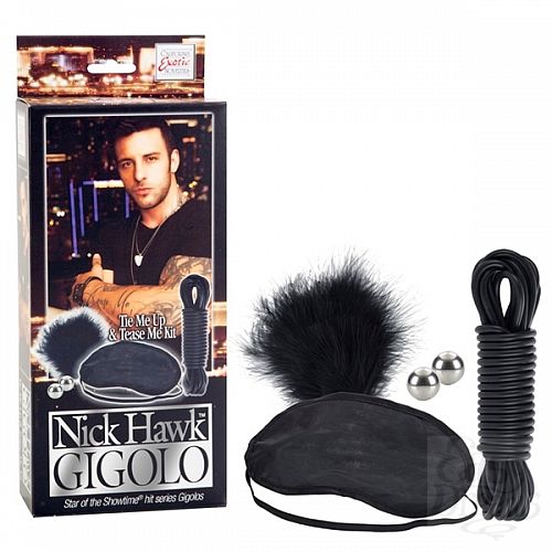  1:   Nick Hawk GIGOLO Tie Me Up & Tease Me Kit - California Exotic Novelties, 
