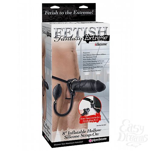  4      Inflatable Hollow Silicone Strap-On - 20,3 