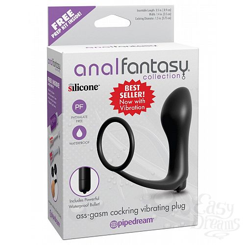  4         Ass-Gasm Cockring Vibrating Plug 