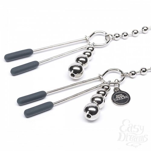  2        DARKER AT MY MERCY BEADED CHAIN NIPPLE CLAMPS