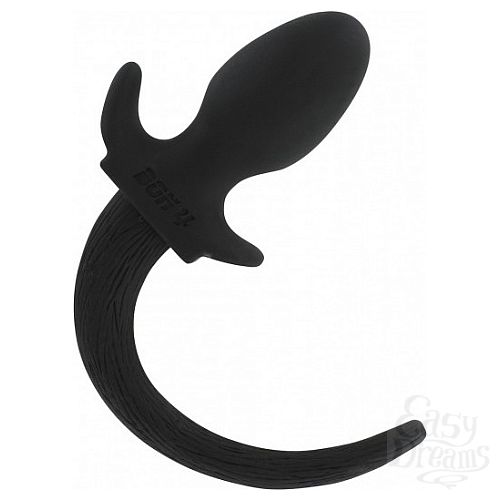  1:    Bon 4 Dog Tail Butt Plug Black M - Mister B 