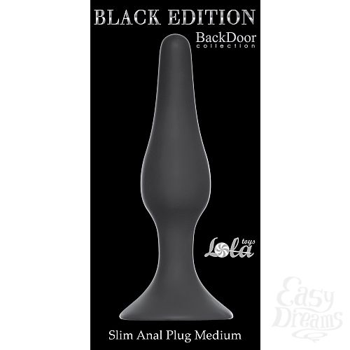  2    Slim Anal Plug Medium Black 4206-01Lola