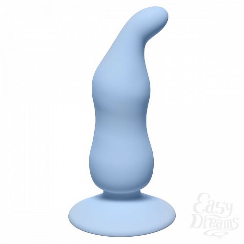  1:     Waved Anal Plug Blue - 11 .