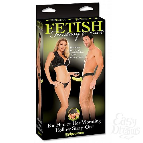  8        For Him or Her  Vibrating Hollow Strap-On - 15 .