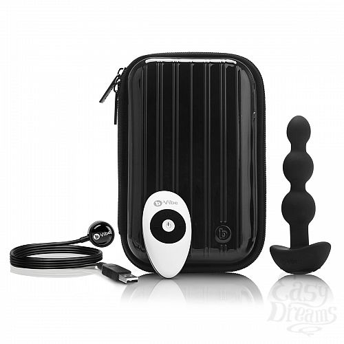  1:   -  2  B-Vibe Triplet Anal Beads BLACK