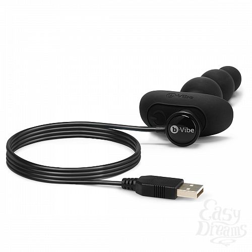  3   -  2  B-Vibe Triplet Anal Beads BLACK