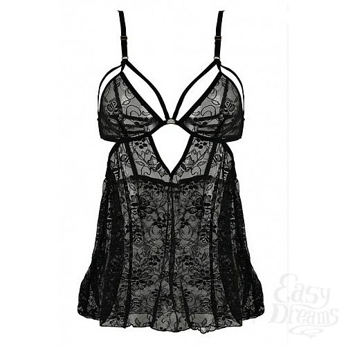  4   2 PC LACE BADYDOLL SET WITH G-STRING