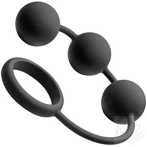  1:    Tom of Finland Silicone Cock Ring with 3 Weighted Balls