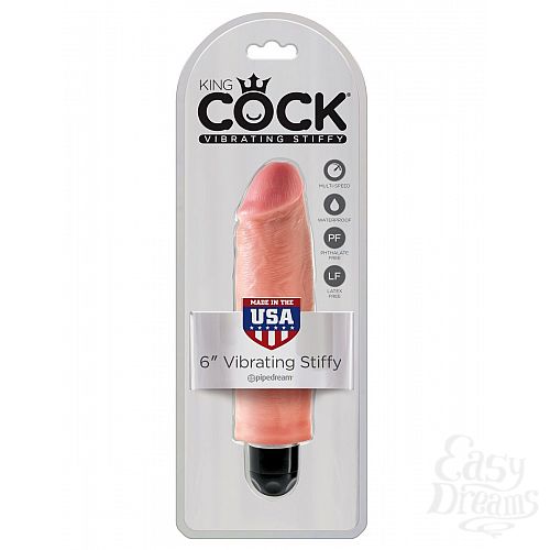 Фотография 3:  Телесный вибратор-реалистик 6  Vibrating Stiffy - 17,8 см. Фотография 3  Телесный вибратор-реалистик 6  Vibrating Stiffy - 17,8 см.