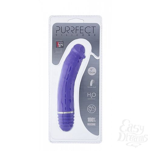  2   - PURRFECT SILICONE VIBRATOR 6INCH PURPLE