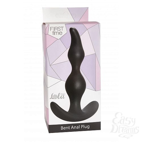  3  ׸   Bent Anal Plug Black - 13 .