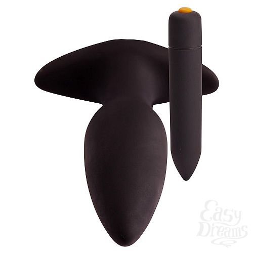 ���������� 3  ׸���� �������� ������ � ��������� Vibrating Butt Plug - 14,5 ��.
