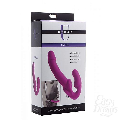  3  -   Evoke Vibrating Strapless Silicone Strap-on Dildo