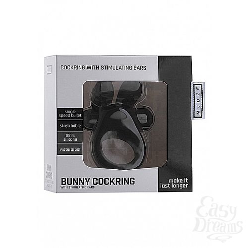  3   Bunny Cockring Black SH-MJU009BLK