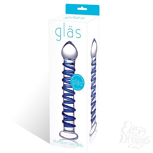  3     BLUE SPIRAL GLAS-75